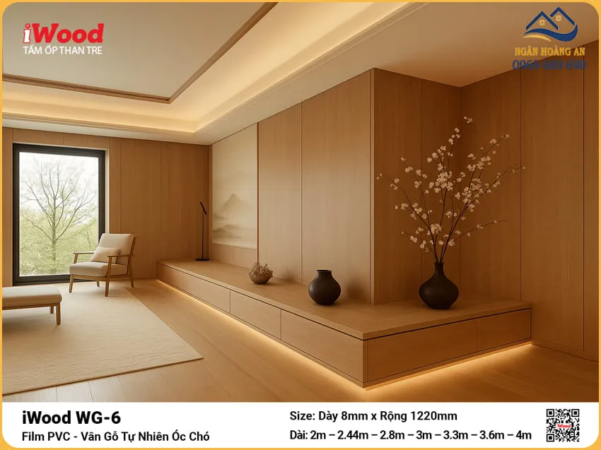 Tấm Than Tre iWood WG-6 Vân Óc Chó Độ Dày Đa Dạng