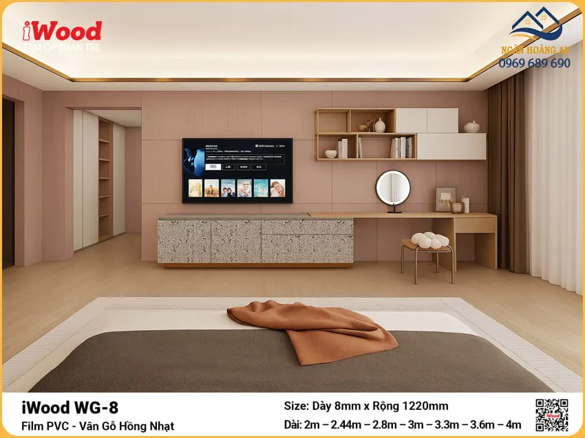 Tấm Than Tre iWood WG-8 Vân Gỗ Cắt Theo Kích Thước