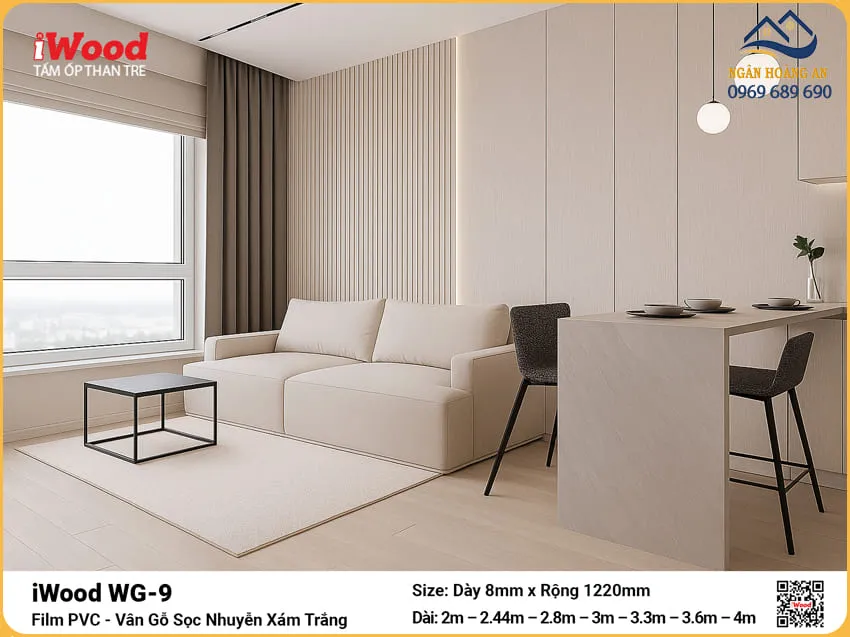 Tấm Than Tre iWood WG-9 Vân Gỗ Sọc Nhuyễn Cắt Theo Yêu Cầu