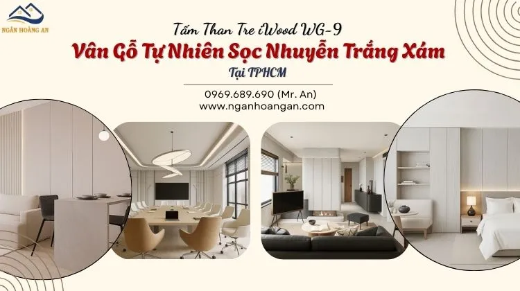 Tấm Than Tre iWood WG-9 Vân Gỗ Tự Nhiên Sọc Nhuyễn Trắng Xám Tại TPHCM