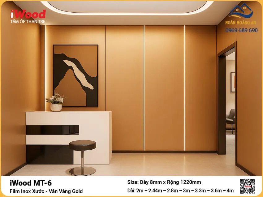 Tấm Than Tre MT-6 Vàng Gold Lắp Đặt Nhanh Chóng