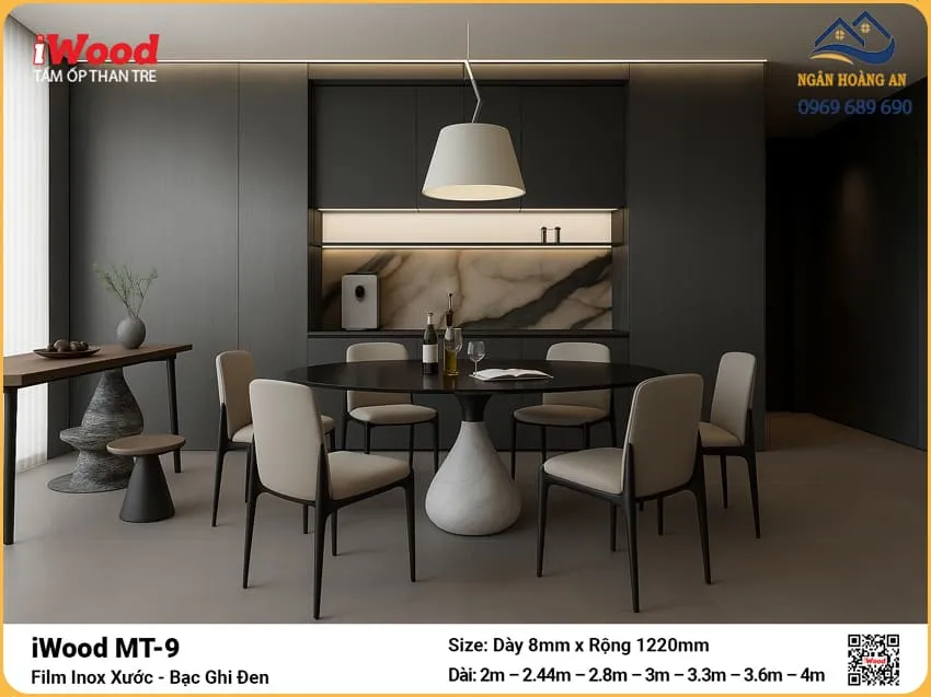 Tấm Than Tre MT-9 Kim Loại Xước Ghi Đen Cắt Theo Yêu Cầu