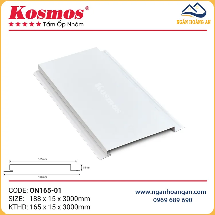Tấm Trần Nhôm Phẳng 165mm Kosmos ON165-01 Màu Trắng Tấm Trần Nhôm Phẳng 165mm Kosmos ON165-01 Màu Trắng