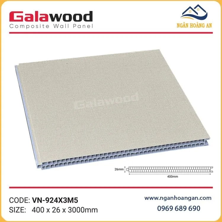 Tấm Vách Ngăn 2 Mặt PVC Giả Vân Vải Galawood VN-924X3M5 Tấm Vách Ngăn 2 Mặt PVC Giả Vân Vải Galawood VN-924X3M5