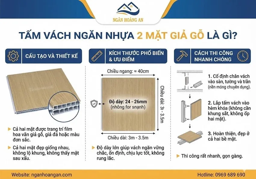 Tấm Vách Ngăn Nhựa 2 Mặt Giả Gỗ Là Gì?