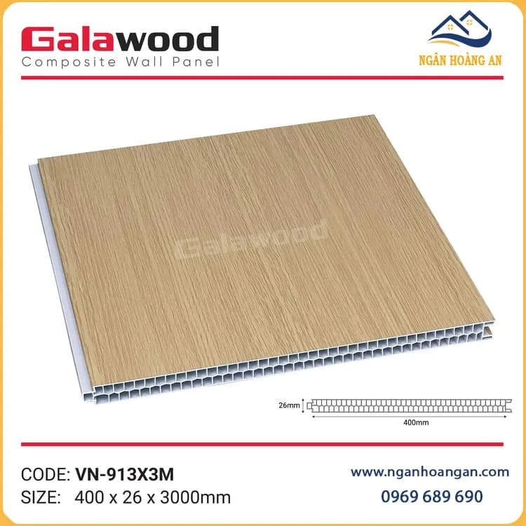 Tấm Vách Ngăn Phòng Ngủ Nhựa PVC Galawood VN-913X3M