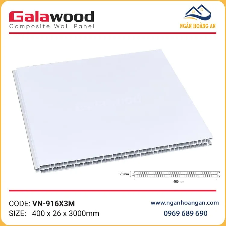 Tấm Vách Ngăn Phòng PVC Màu Trắng Galawood VN-916X3M Tấm Vách Ngăn Phòng PVC Màu Trắng Galawood VN-916X3M