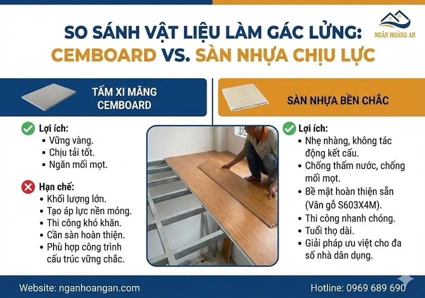 Tấm Xi Măng Cemboard Và Sàn Chịu Lực Ứng Dụng Làm Gác Lửng 