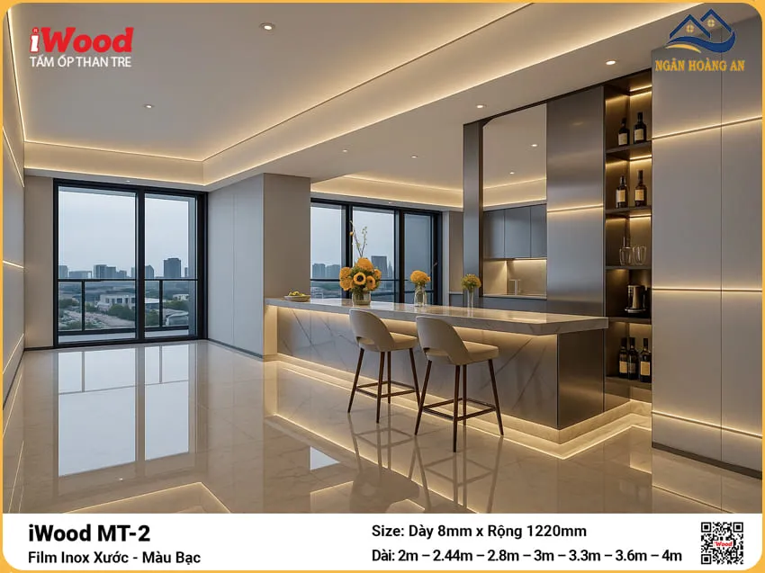 Than Tre iWood Film Inox Xước Bạc MT-2 Độ Dày Đa Dạng