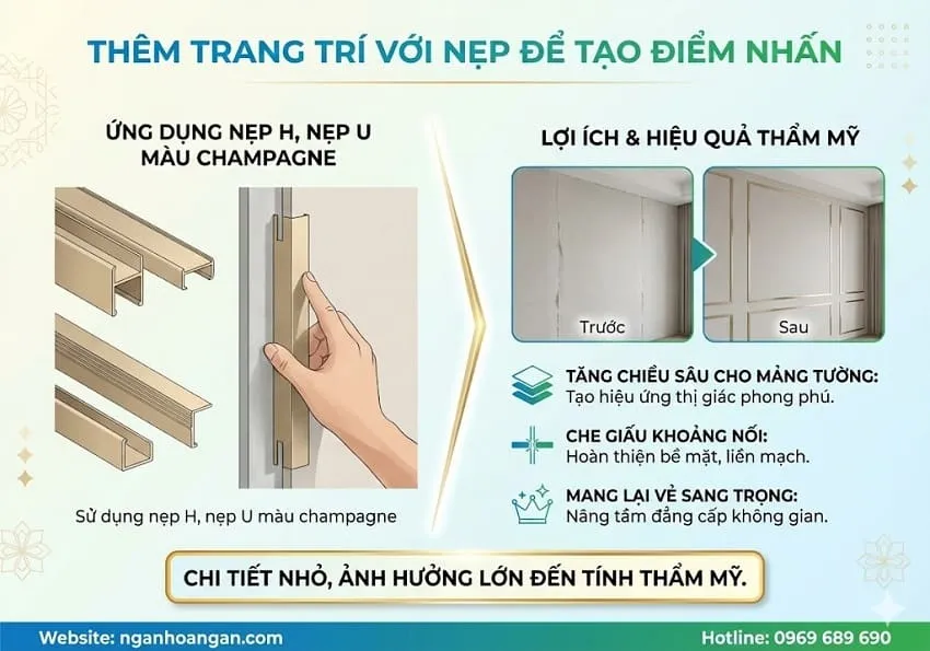 Thêm Trang Trí Với Nẹp Để Tạo Điểm Nhấn
