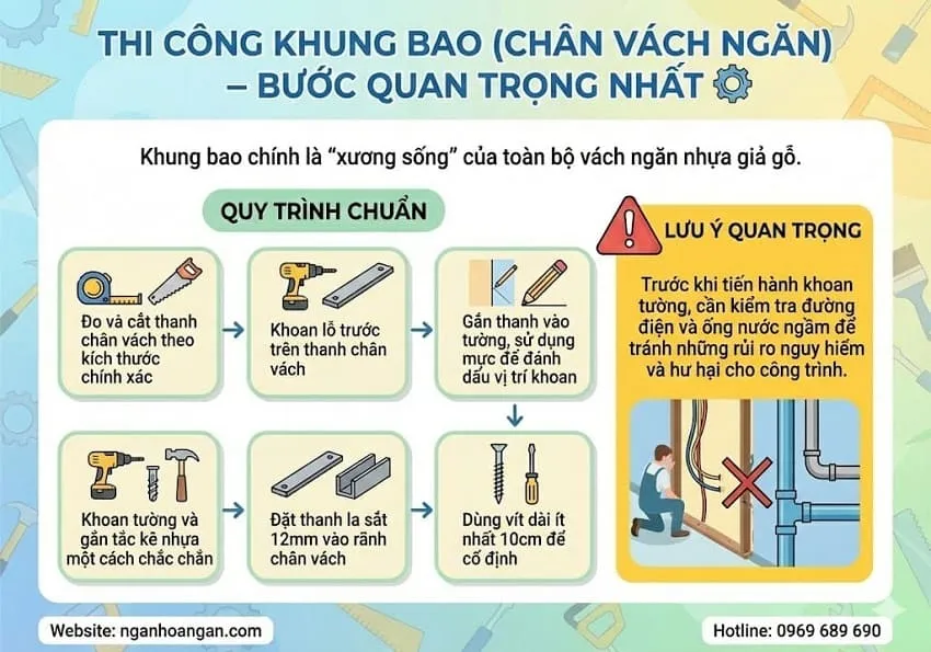 Thi Công Khung Bao Chân Vách Ngăn – Bước Quan Trọng Nhất
