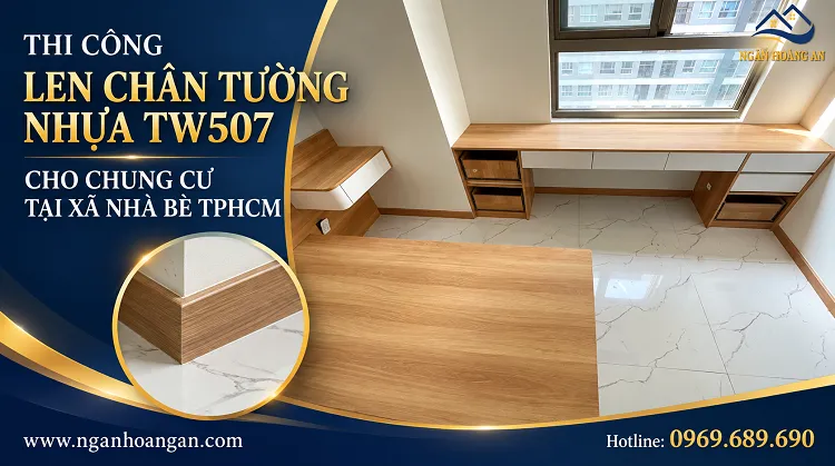 Thi Công Len Chân Tường Nhựa Giả Gỗ Tại Xã Nhà Bè TPHCM