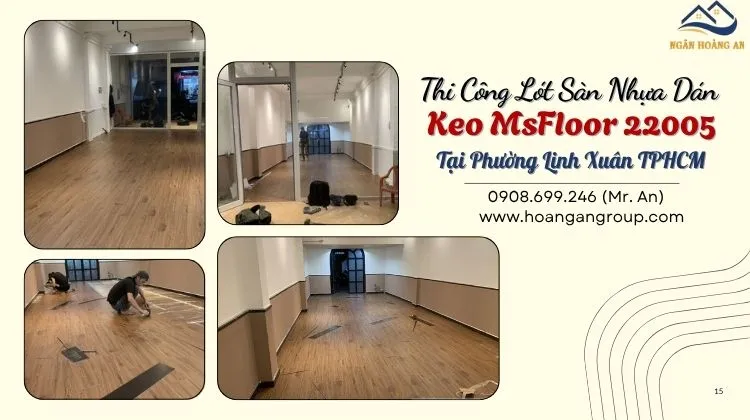 Thi Công Lót Sàn Nhựa Dán Keo MsFloor 22005 Tại Phường Linh Xuân
