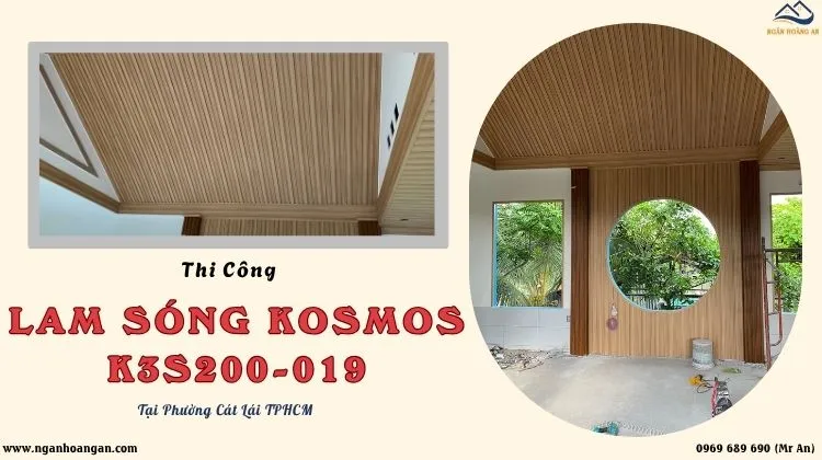 Thi Công Lam Sóng Giả Gỗ Kosmos K3S200-019 Tại Phường Cát Lái TPHCM