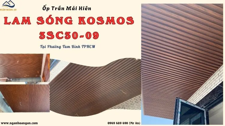 Ốp Trần Mái Hiên Lam Sóng Giả Gỗ Kosmos 3SC30-09 Phường Tam Bình TPHCM
