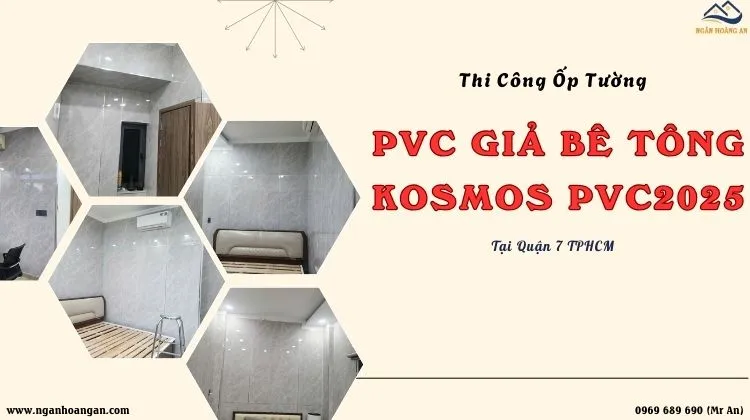 Thi Công Ốp Tường Bằng PVC Giả Bê Tông Kosmos PVC2025 Tại Quận 7 TPHCM