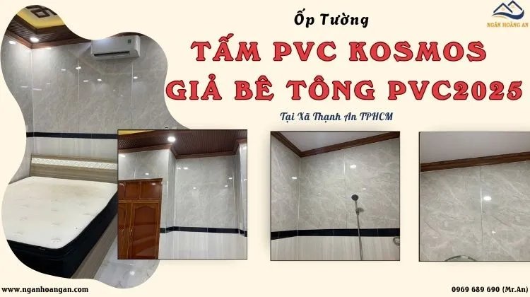 Ốp Tường PVC Nhựa Kosmos Giả Bê Tông PVC2025 Tại Xã Thạnh An TPHCM