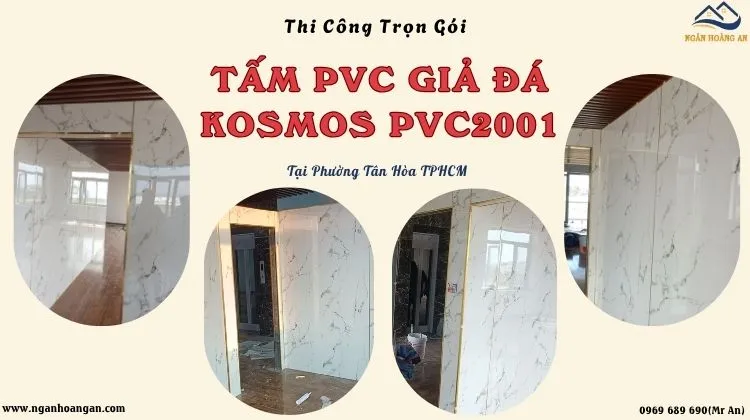 Thi Công Tấm PVC Giả Đá Kosmos PVC2001 Tại Phường Tân Hòa TPHCM