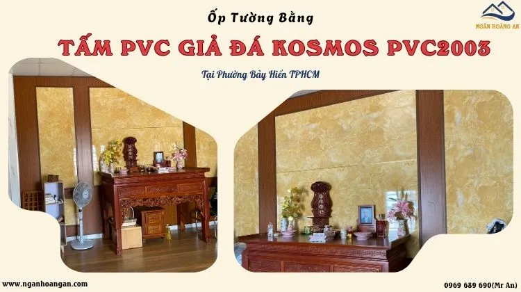 Ốp Tường Bằng Tấm PVC Giả Đá Kosmos PVC2003 Tại Phường Bảy Hiền TPHCM