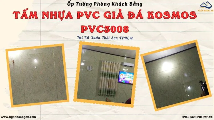Ốp Tường Phòng Khách Bằng PVC Kosmos PVC3008 Xã Xuân Thới Sơn TPHCM