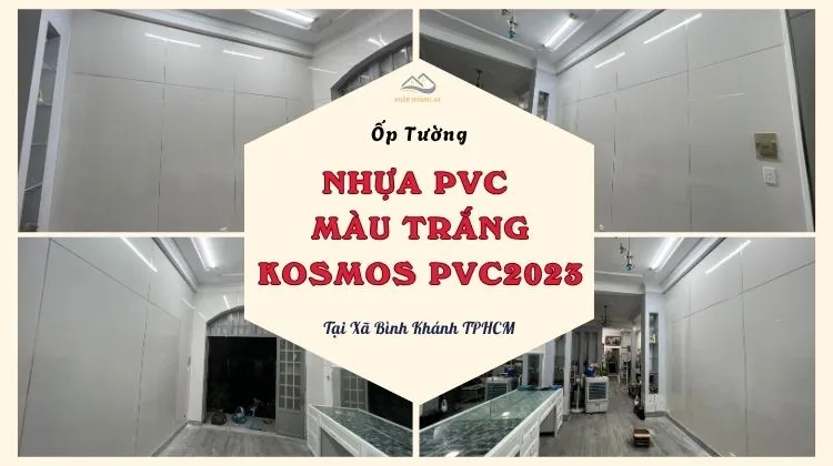 Ốp Tường Tấm PVC Màu Trắng Kosmos PVC2023 Tại Xã Bình Khánh TPHCM
