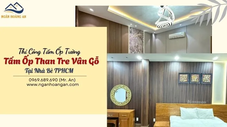 Thi Công Tấm Ốp Tường Tấm Ốp Than Tre Vân Gỗ 
