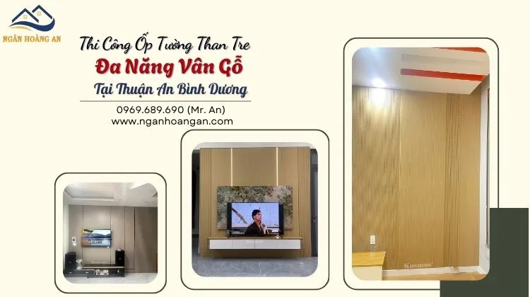 Thi Công Ốp Tường Than Tre Đa Năng Vân Gỗ