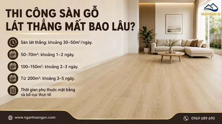 Thi Công Sàn Gỗ Lát Thẳng Mất Bao Lâu?