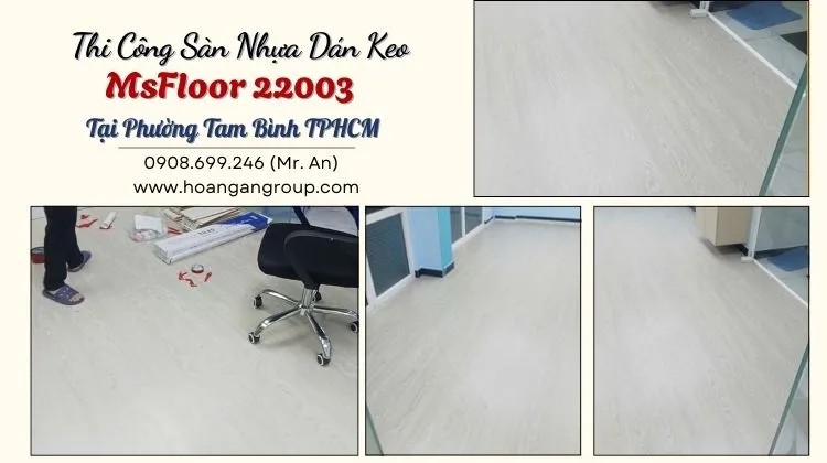 Thi Công Sàn Nhựa Dán Keo MsFloor 22003 Tại Phường Tam Bình