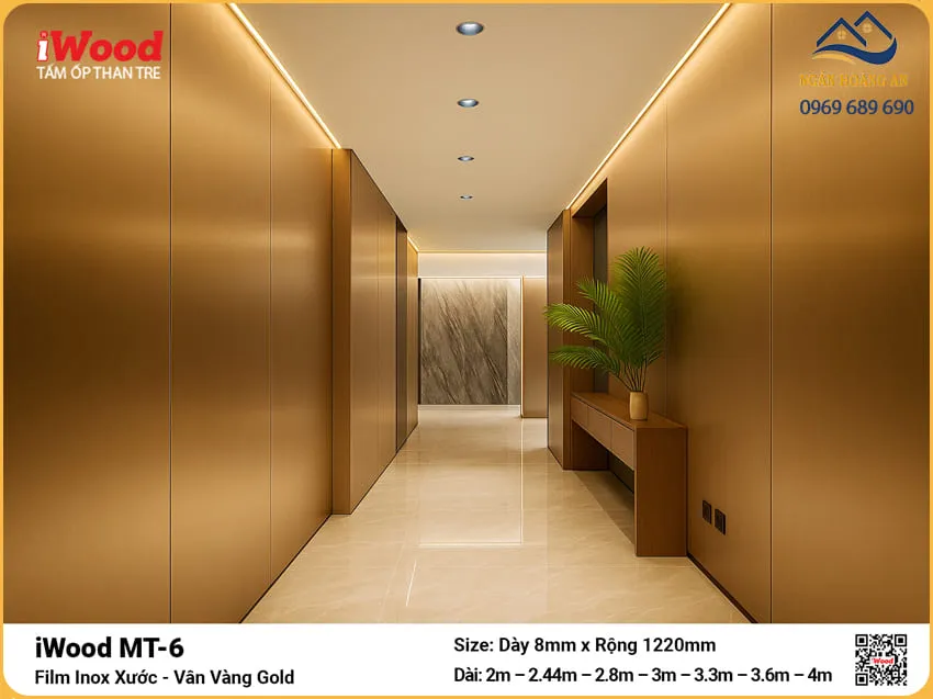 Thi Công Tấm Ốp Than Tre Film Inox MT-6 Uy Tín