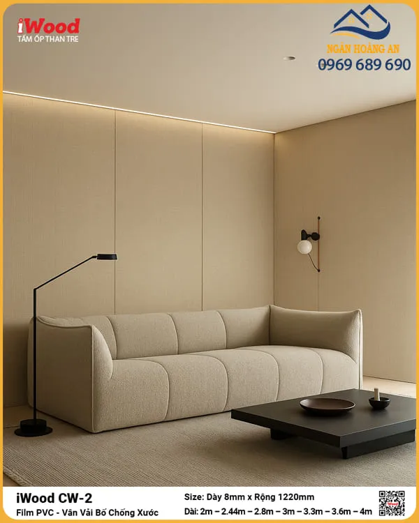 Thi Công Tấm Ốp Than Tre iWood CW-2 Ốp Hành Lang