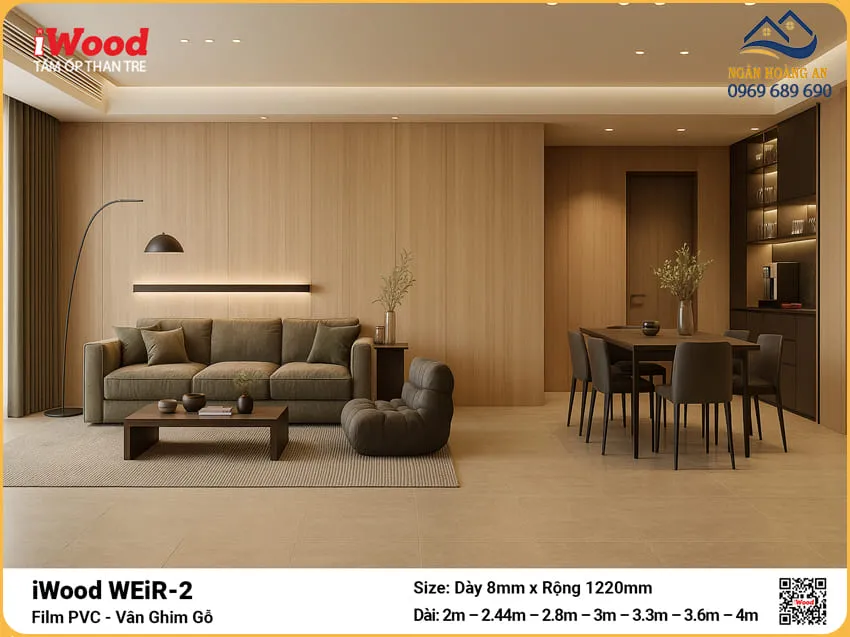 Thi Công Tấm Ốp Than Tre WEiR-2 Vân Ghim Gỗ Ốp Vách