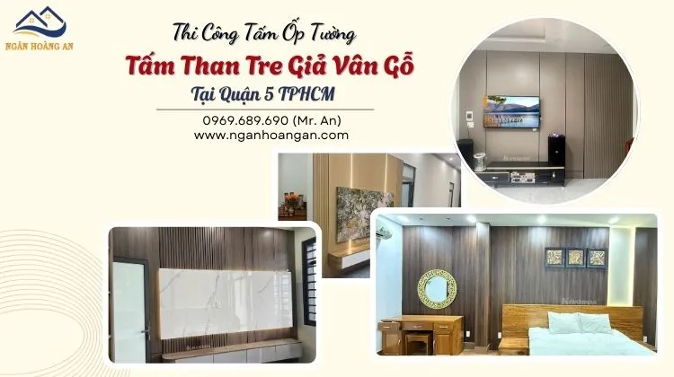 Thi Công Tấm Ốp Tường Tấm Than Tre Giả Vân Gỗ