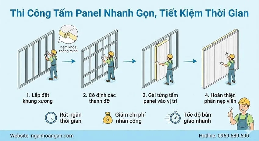 Thi Công Tấm Panel Nhanh Gọn, Tiết Kiệm Thời Gian