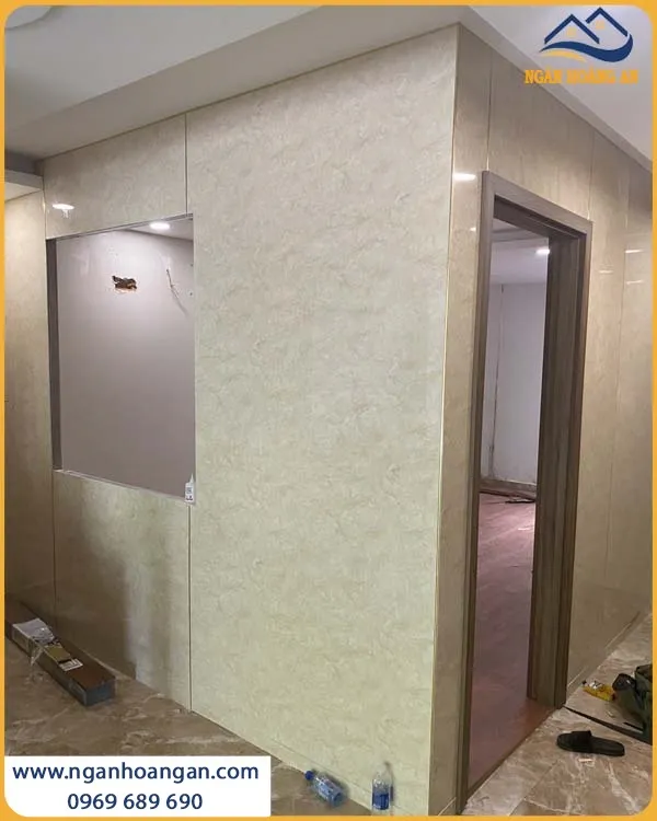 Ốp Tường Tấm PVC Giả Đá Kosmos Thi Công Nhanh, Có Độ Bền Cao