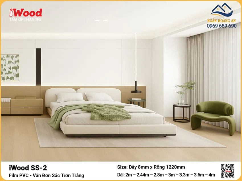 Thi Công Tấm Than Tre iWood SS-2 Đơn Sắc Trơn Trắng Chuyên Nghiệp