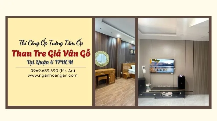 Thi Công Ốp Tường Tấm Ốp Than Tre Giả Vân Gỗ