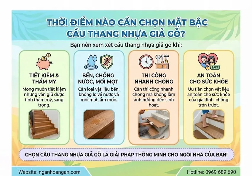 Thời Điểm Nào Cần Chọn Mặt Bậc Cầu Thang Nhựa Giả Gỗ? Thời Điểm Nào Cần Chọn Mặt Bậc Cầu Thang Nhựa Giả Gỗ?