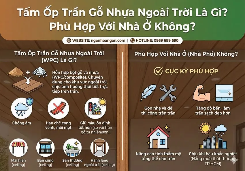 Thông Tin Tấm Ốp Trần Gỗ Nhựa Ngoài Trời