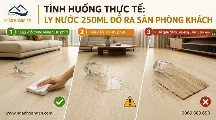 Tình Huống Thực Tế: Ly Nước 250ml Đổ Ra Sàn Phòng Khách