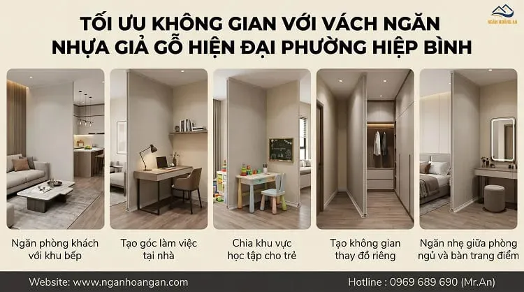 Tối Ưu Không Gian Với Vách Ngăn Nhựa Giả Gỗ Hiện Đại Phường Hiệp Bình