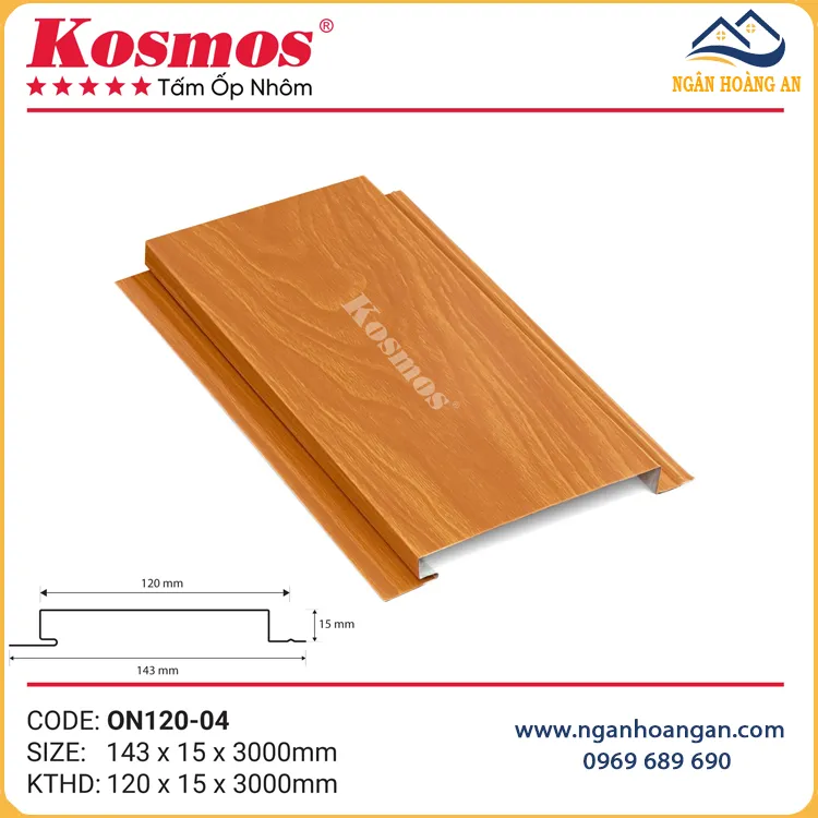 Trần Nhôm Phẳng Vân Gỗ Kosmos ON120-04 Cam Cánh Gián Trần Nhôm Phẳng Vân Gỗ Kosmos ON120-04 Cam Cánh Gián