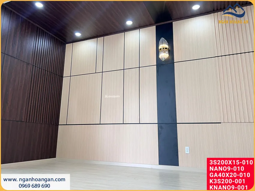 Trang Trí Nhà Sang Trọng Nhờ Ốp Tường Lam Sóng Và Nano Nhựa Giả Gỗ
