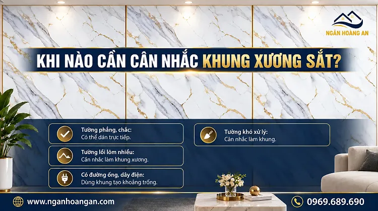 Trường Hợp Nào Cần Cân Nhắc Khung Xương Sắt Khi Ốp Tường?