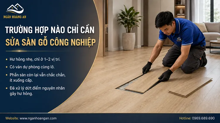 Trường Hợp Nào Chỉ Cần Sửa Sàn Gỗ Công Nghiệp