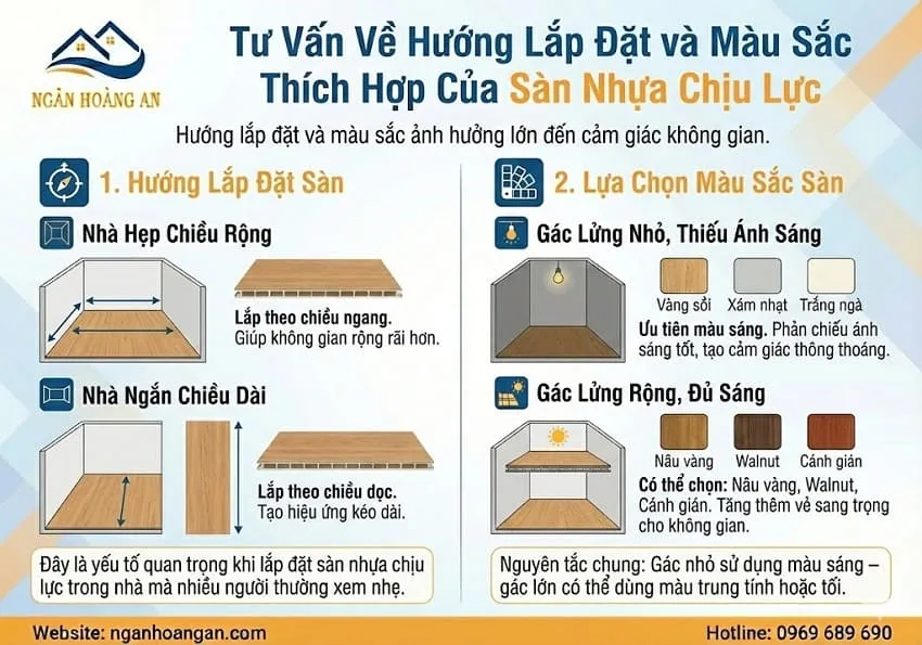 Tư Vấn Về Hướng Lắp Đặt và Màu Sắc Thích Hợp Của Sàn Nhựa Chịu Lực