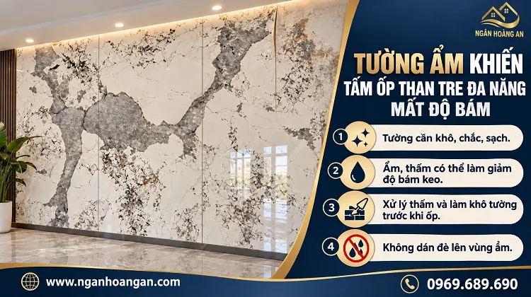 Tường Ẩm Khiến Tấm Ốp Than Tre Đa Năng Mất Độ Bám