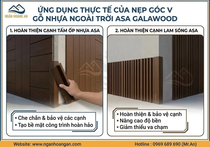 Ứng Dụng Thực Tế Của Nẹp Góc V Gỗ Nhựa Ngoài Trời ASA Galawood