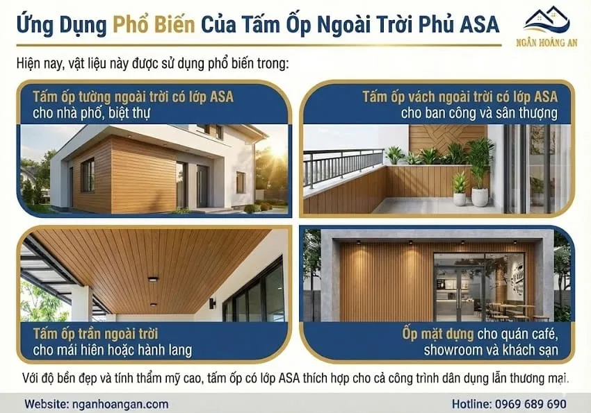 Ứng Dụng Phổ Biến Của Tấm Ốp Ngoài Trời Phủ ASA