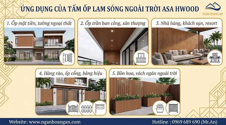 Ứng Dụng Của Tấm Ốp Lam Sóng Ngoài Trời ASA HW215W23ASA